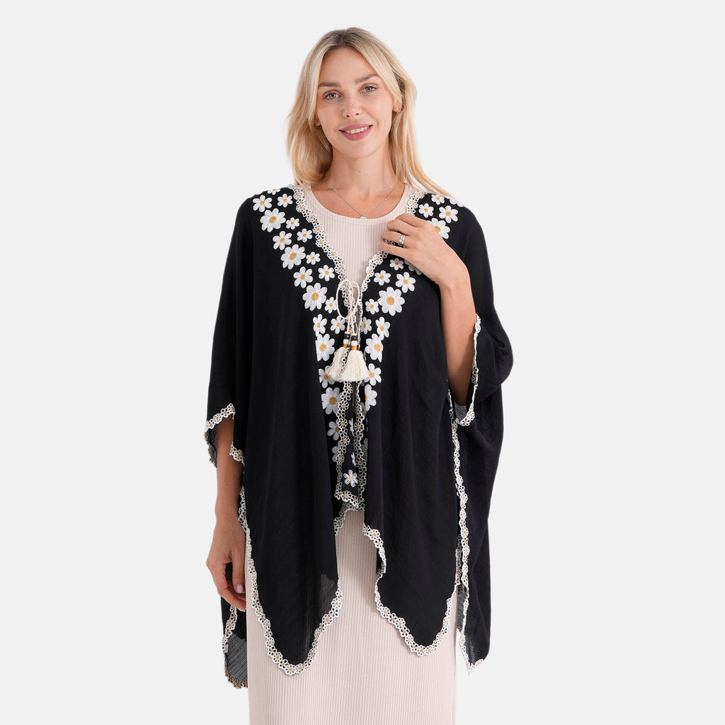 & Maisi Patterned Kimono (Size - One Size) - Brown & Black_8483646_4