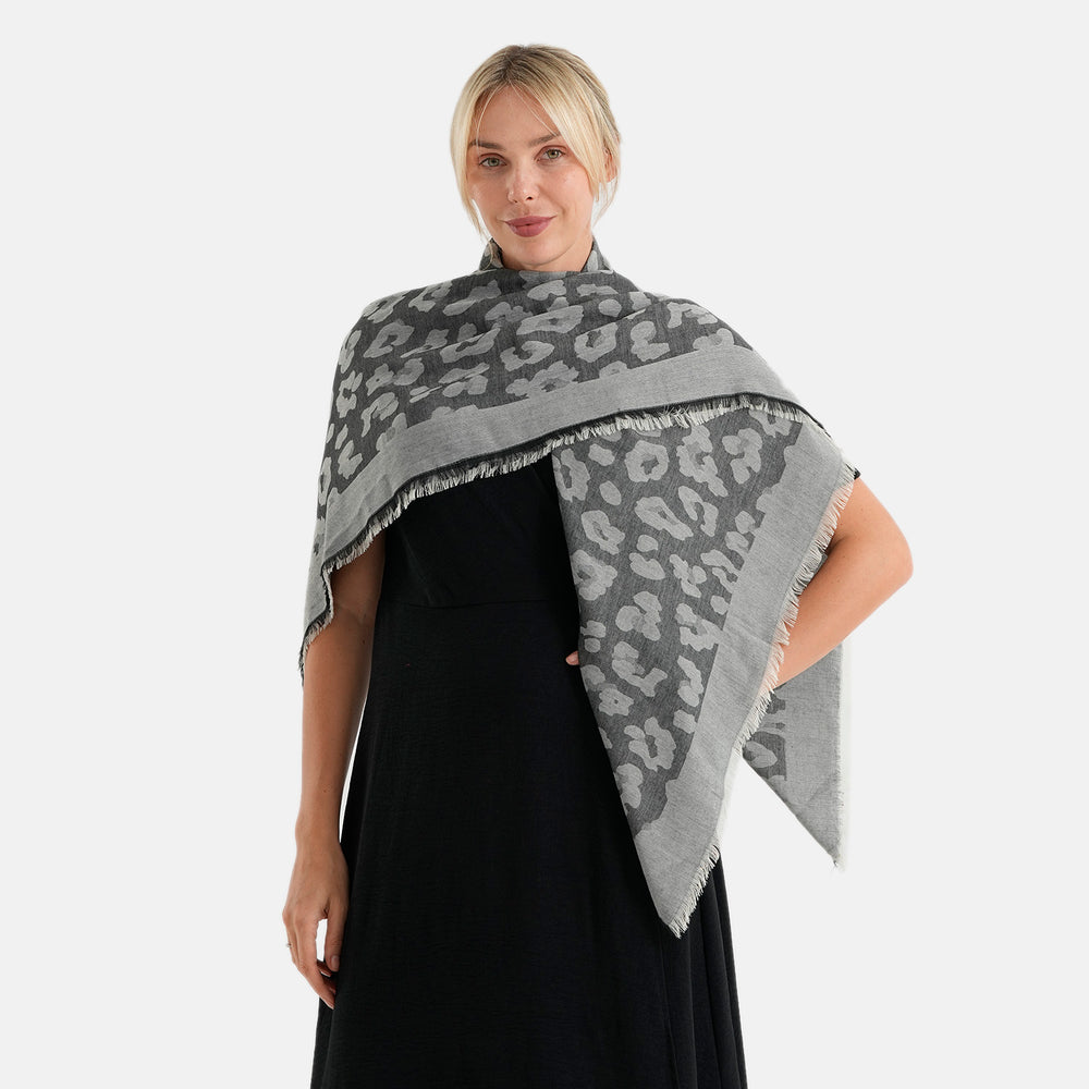 & Maisi Cotton Solid Scarf (Size - One Size) - Black & Yellow_8483670_1