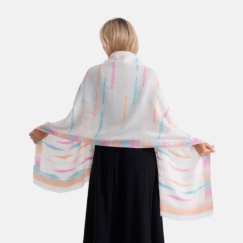 Maisi Cotton Printed Tassel Scarf