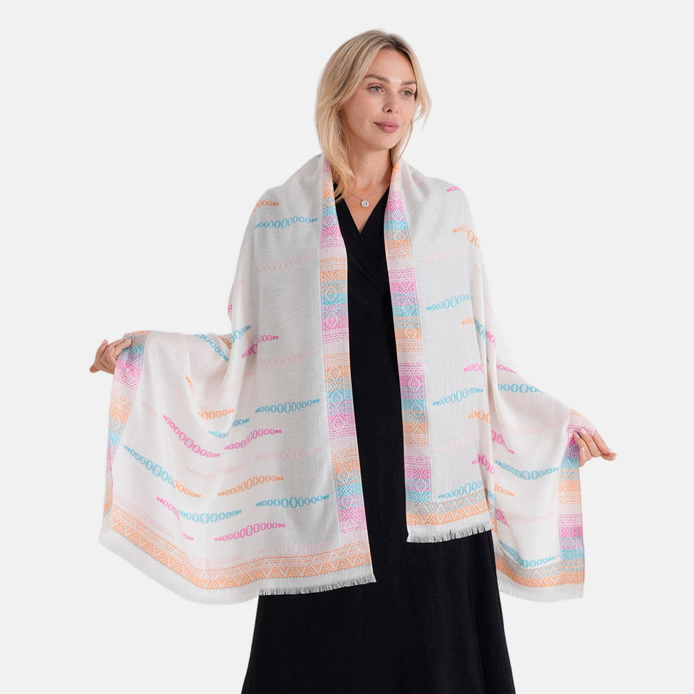 Maisi Cotton Printed Tassel Scarf
