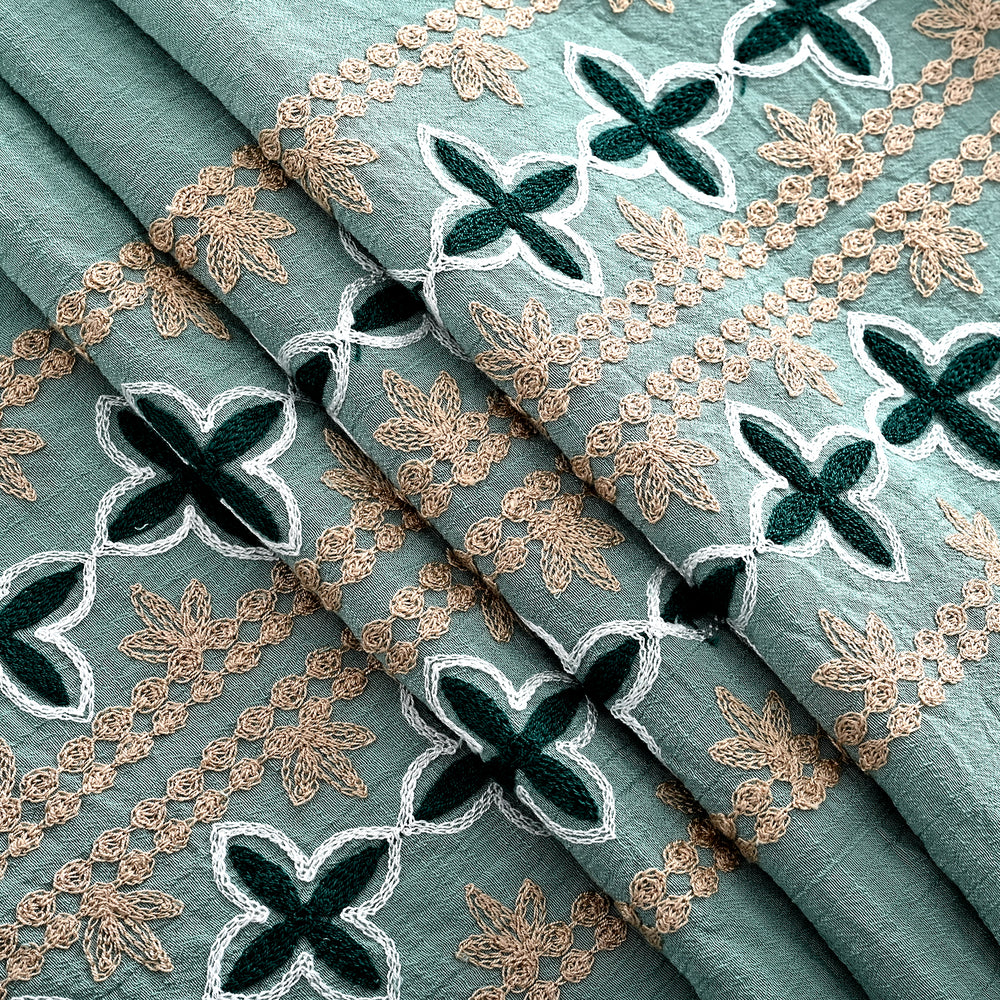 & Maisi Embroidery Scarf (65 x 178cm) - Mint Green_8484044_2