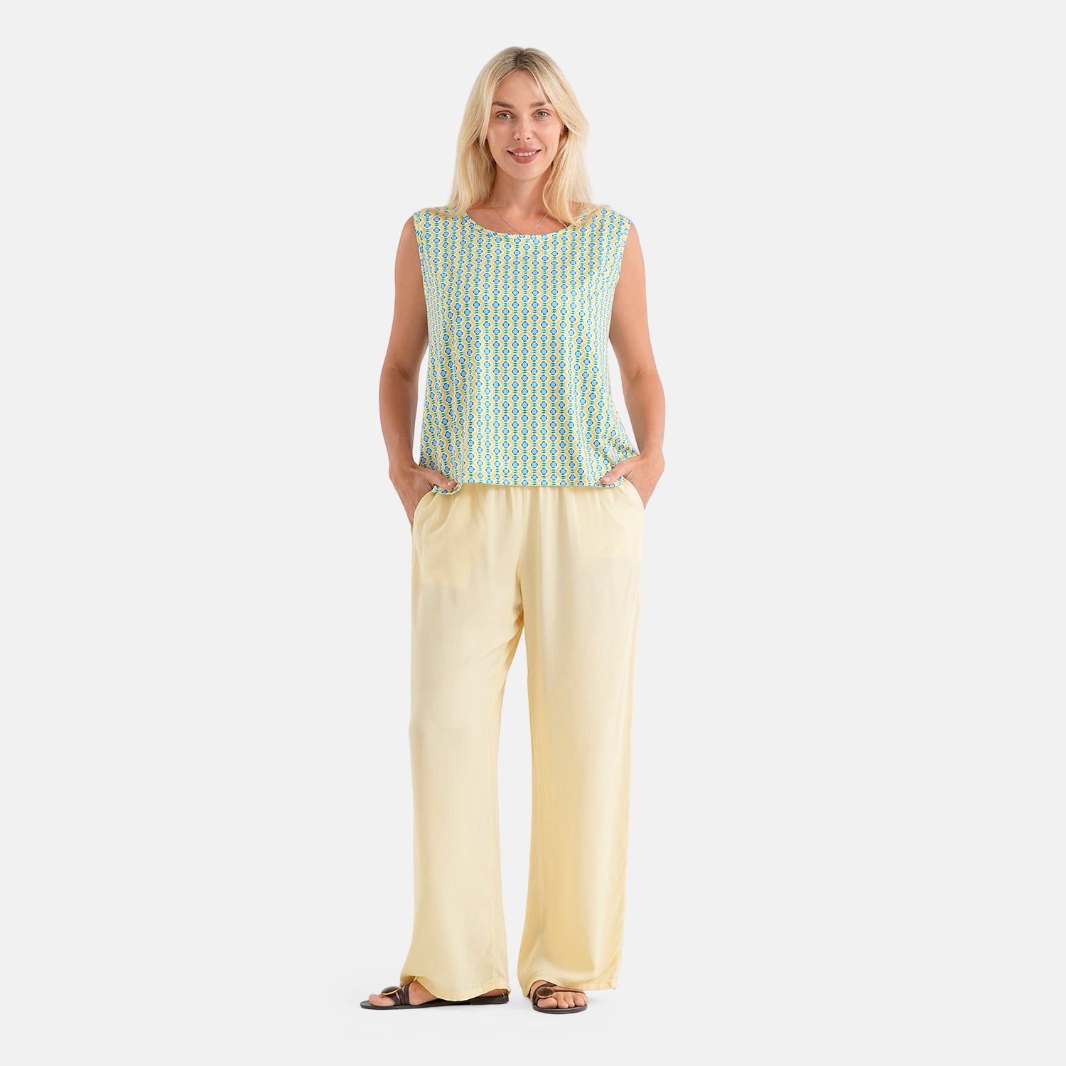 & Maisi Printed Loungwear (Size - Large) - Yellow_8484451