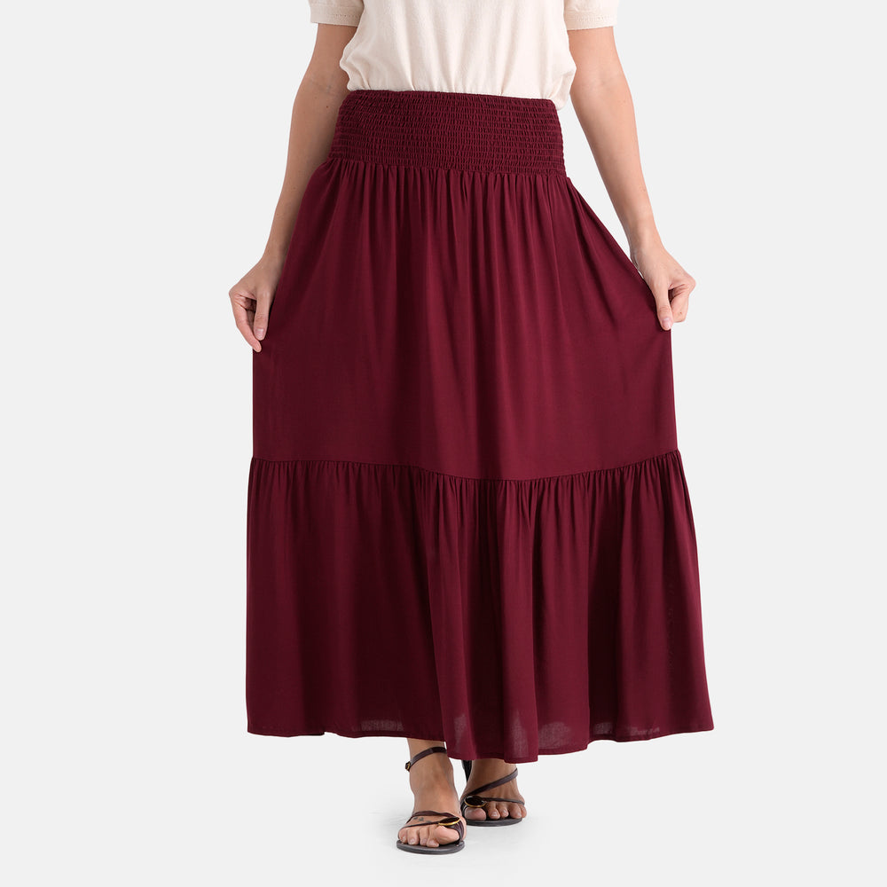 & Maisi Patterned Skirt (Size - One Size) - Red_8486725