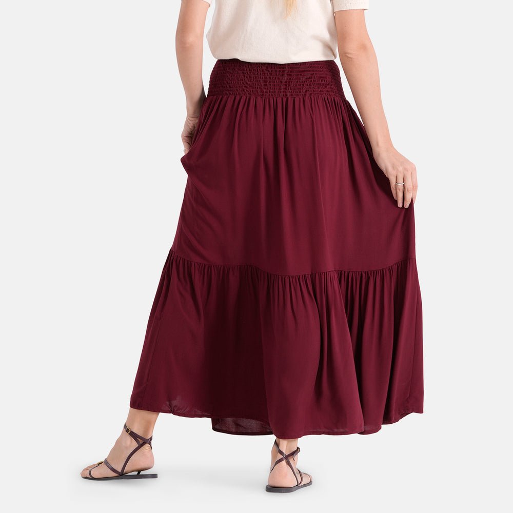 & Maisi Patterned Skirt (Size - One Size) - Red_8486725_2
