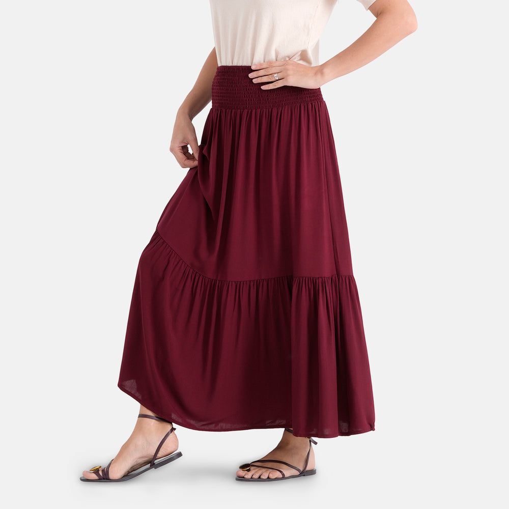 & Maisi Patterned Skirt (Size - One Size) - Red_8486725_3