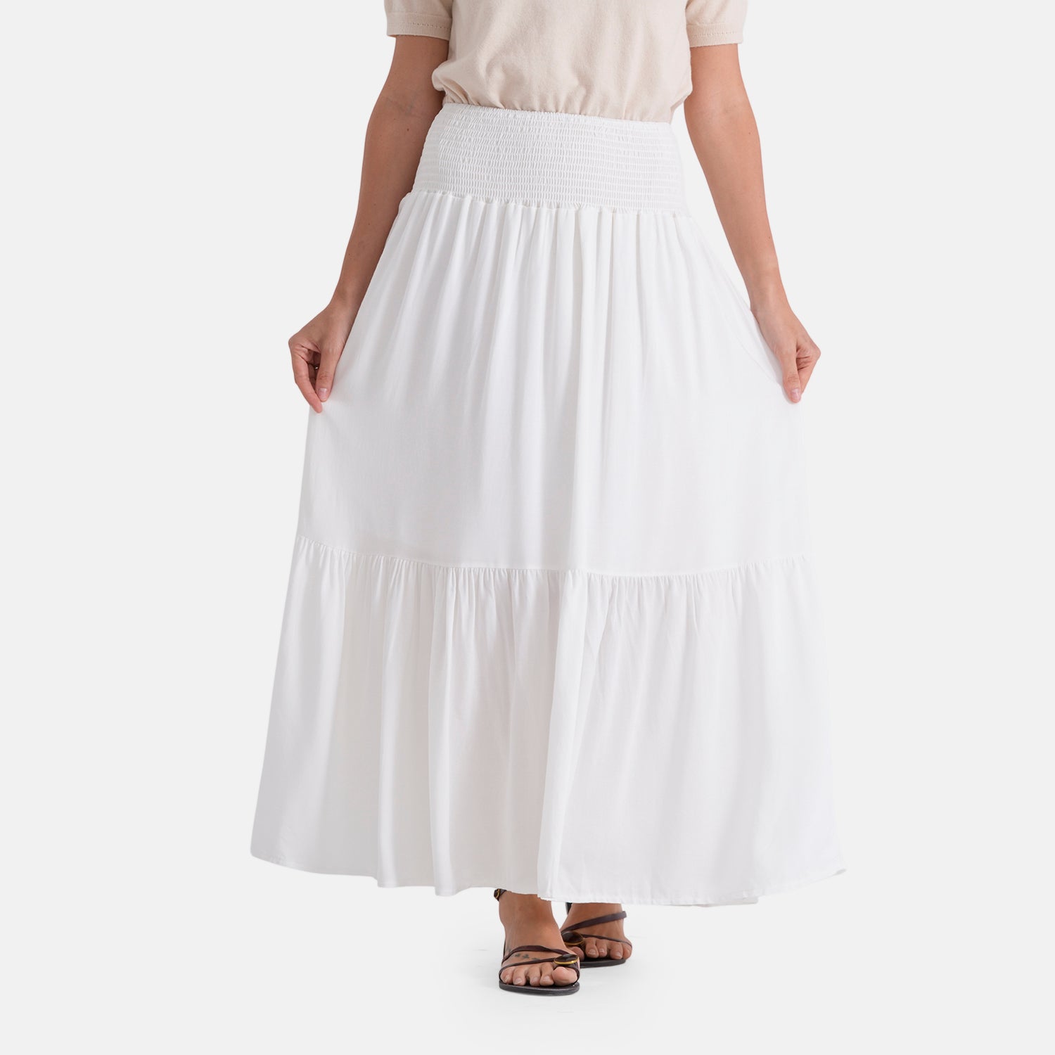 & Maisi Patterned Skirt (Size - One Size) - White_8486727