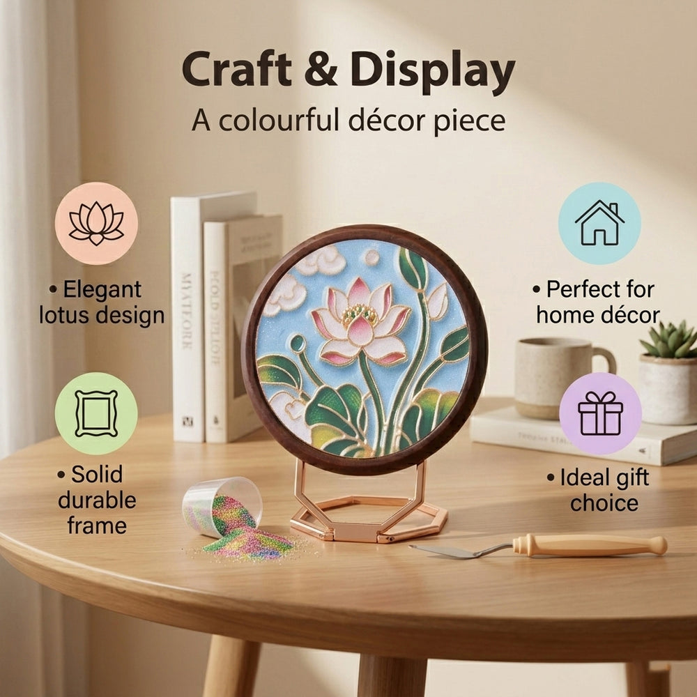 Golden Lottery Lotus DIY Photo Frame Painting Set_8486758_2