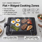 James Martin Table Top Health Grill with Flat Plate - Black