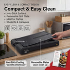 James Martin Table Top Health Grill with Flat Plate - Black