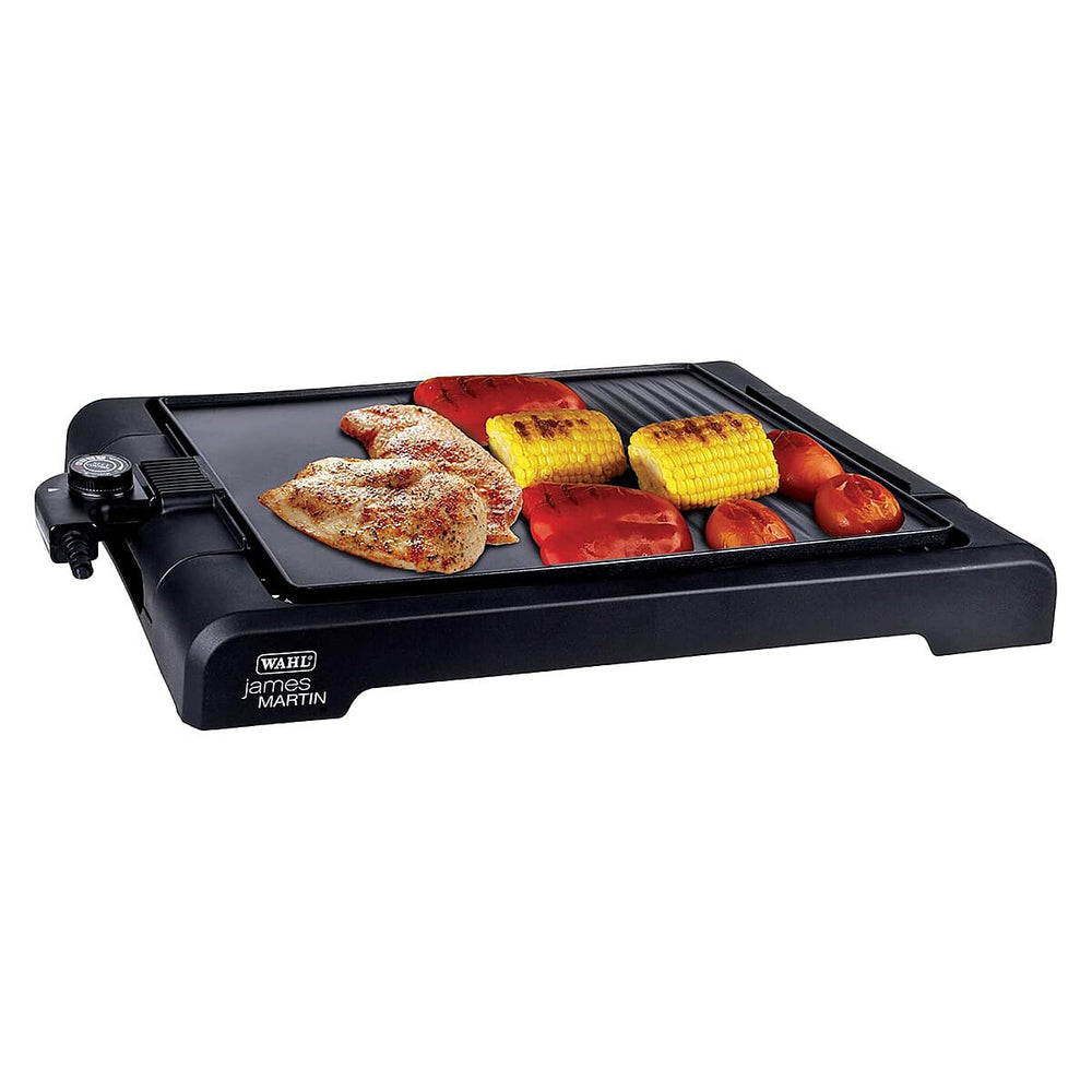 James Martin Table Top Health Grill with Flat Plate - Black