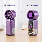 LIVMORE K688 High Speed Mini Turbo Fan - Premium 3000mAh Battery Operated Portable Handheld Fan with 6 Speed Control and Built-in Light - Grey_8493370_5