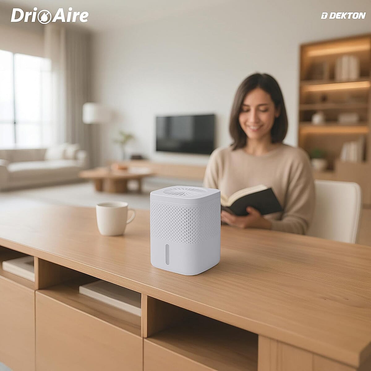 Premium Moisture Absorber White - 1.2L Capacity Dehumidifier with 2 x 700g Refills for Caravans, Cupboards and Bathrooms