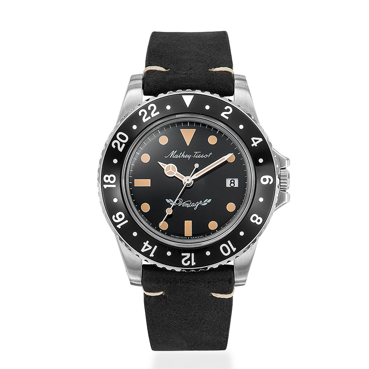 Mathey Tissot Quartz Mens Watch in Stainless Steel - Black_8500693_2