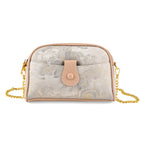 Designer Inspired Embroidered Crossbody Sling Bag with Chain Strap - Silver_8501929