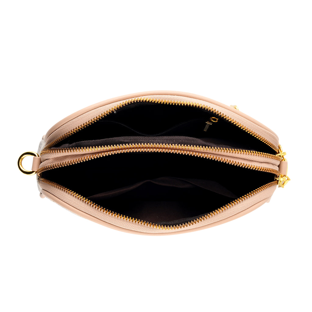 Designer Inspired Embroidered Crossbody Sling Bag with Chain Strap - Silver_8501929_5