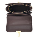 Designer Inspired Embroidered Top-Handle Satchel with Adjustable Crossbody Strap - Black & Brown_8502051_5