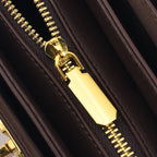 Designer Inspired Embroidered Top-Handle Satchel with Adjustable Crossbody Strap - Black & Brown_8502051_6