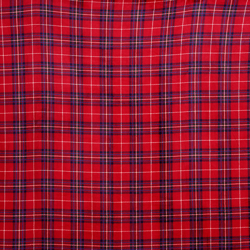 Bliss & Beyond Check Print Flannel & Sherpa Double Layer Heavyweight Blanket