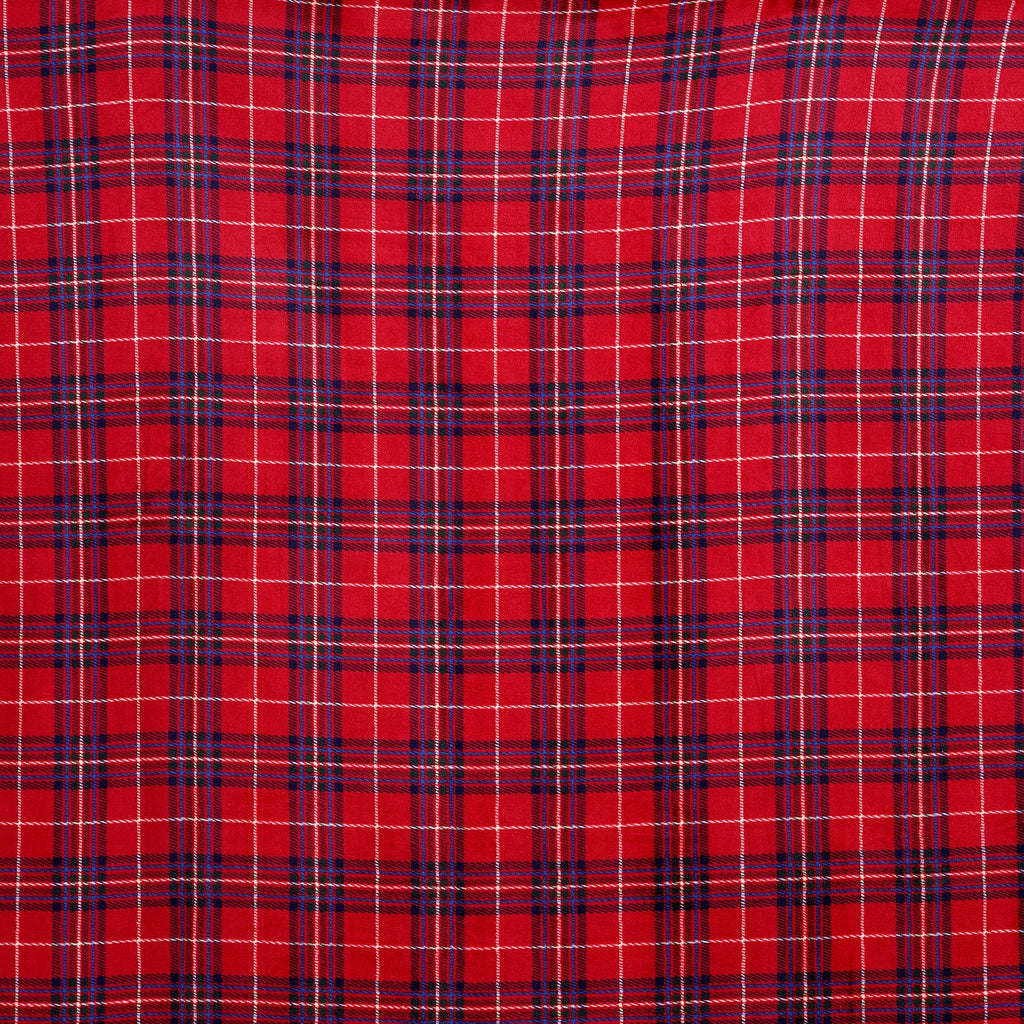 Bliss & Beyond Check Print Flannel & Sherpa Double Layer Heavyweight Blanket