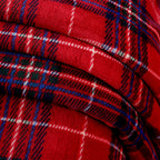 Bliss & Beyond Check Print Flannel & Sherpa Double Layer Heavyweight Blanket (150 x 200cm) - Burgundy Red & White_8502501_5