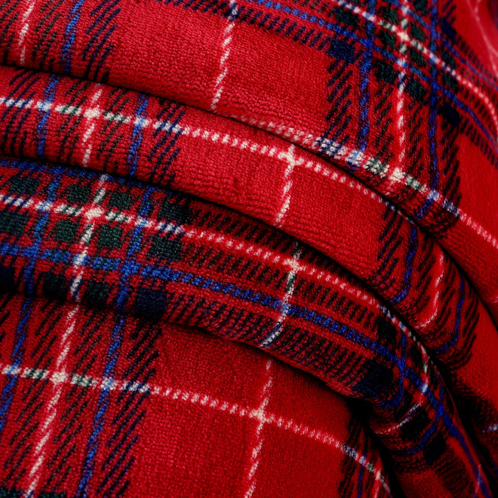 Bliss & Beyond Check Print Flannel & Sherpa Double Layer Heavyweight Blanket