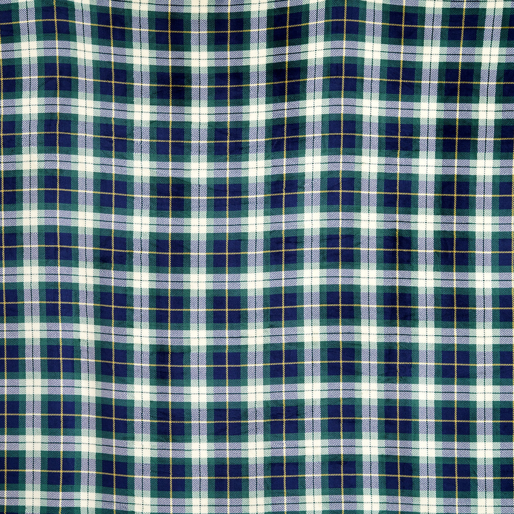 Bliss & Beyond Check Print Flannel & Sherpa Double Layer Heavyweight Blanket (150 x 200cm) - Dark Green & White_8502502_1