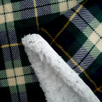 Bliss & Beyond Check Print Flannel & Sherpa Double Layer Heavyweight Blanket (150 x 200cm) - Dark Green & White_8502502_3