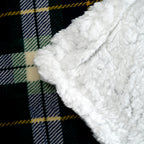 Bliss & Beyond Check Print Flannel & Sherpa Double Layer Heavyweight Blanket (150 x 200cm) - Dark Green & White_8502502_4