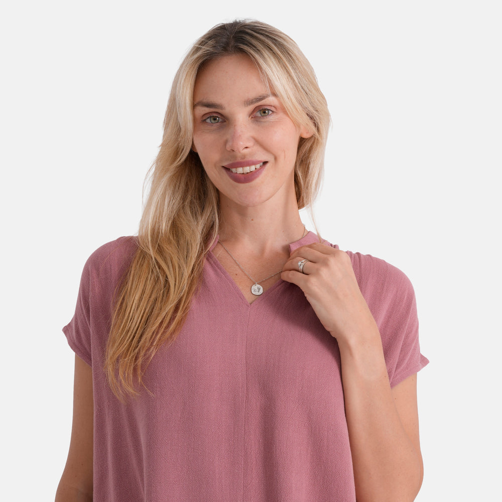 & Maisi Cotton Solid Top (Size - XL) - Pink & Blue_8502620_4