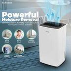 Powerful 12L Electric Dehumidifier With Smart Digital Humidity Control, Fast Laundry Drying Mode,24H Timer, Quiet Sleep Function And Continuous Drainage