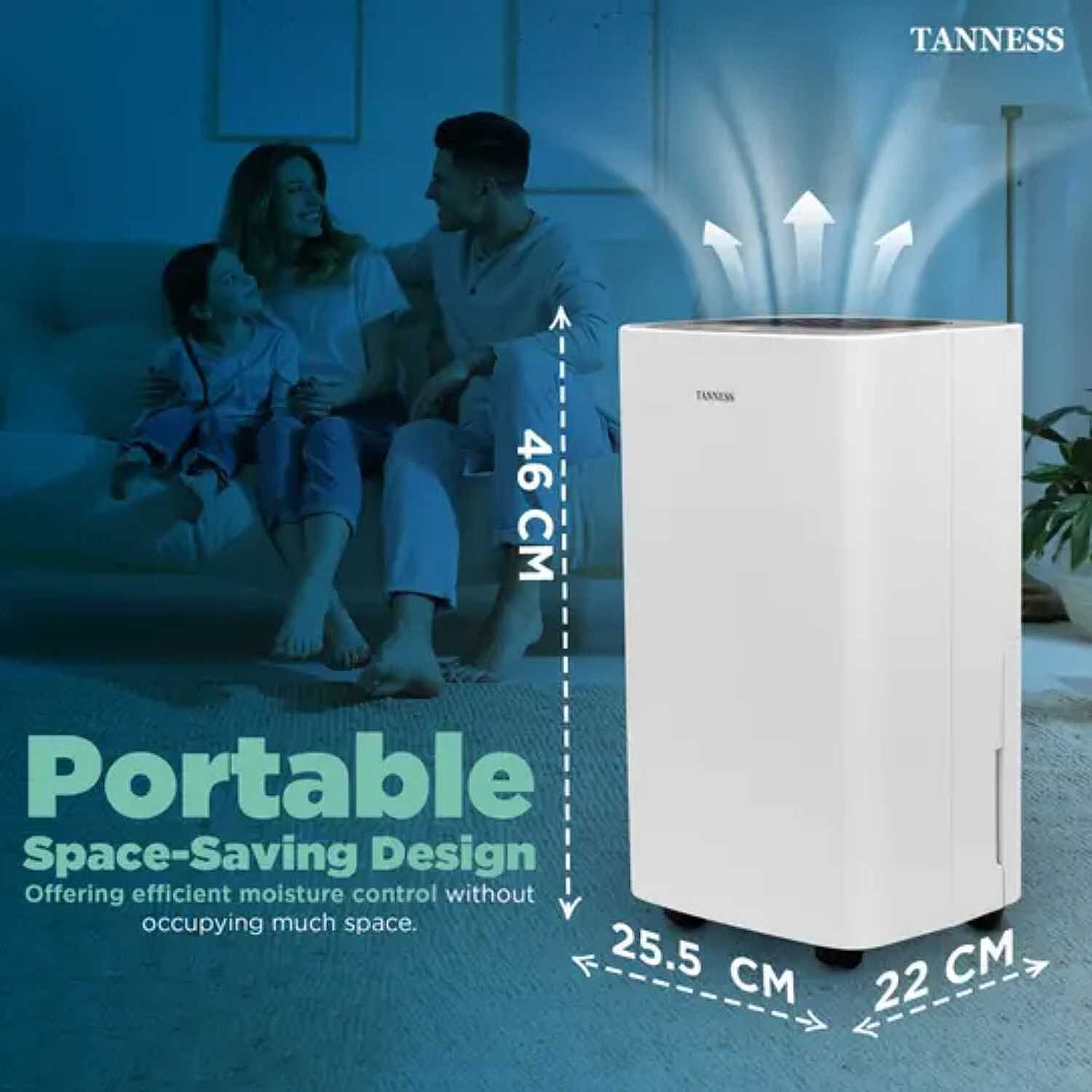 Powerful 12L Electric Dehumidifier With Smart Digital Humidity Control, Fast Laundry Drying Mode,24H Timer, Quiet Sleep Function And Continuous Drainage