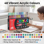 Pack of 48 Acrylic Colour Set