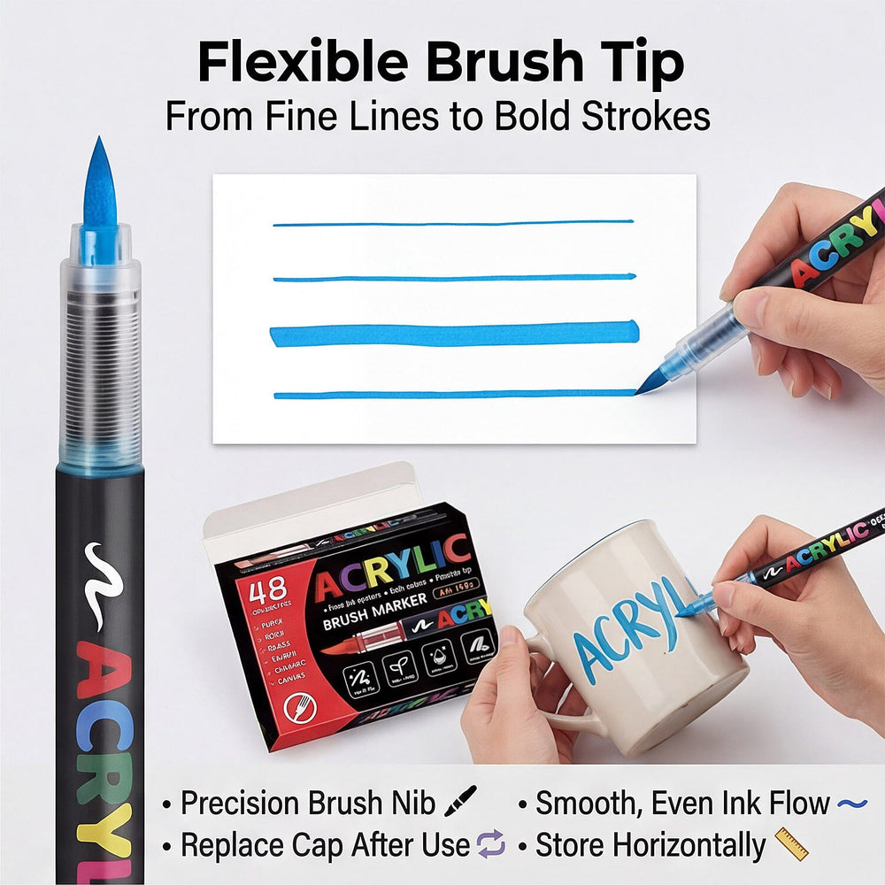 Pack of 48 Acrylic Colour Set