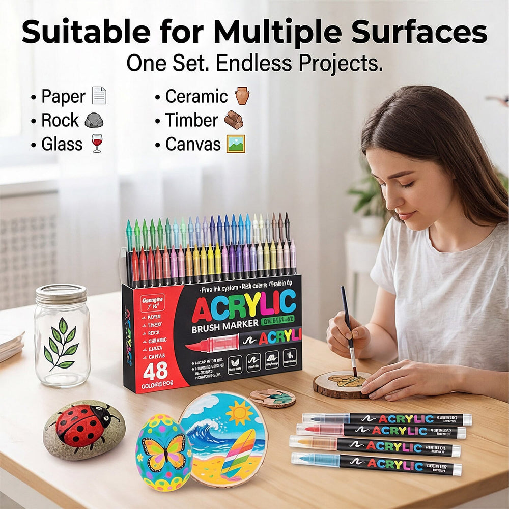 Pack of 48 Acrylic Colour Set