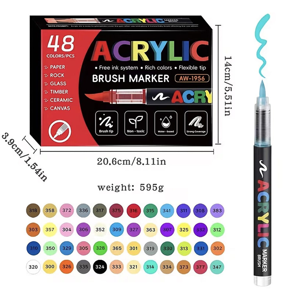 Pack of 48 Acrylic Colour Set