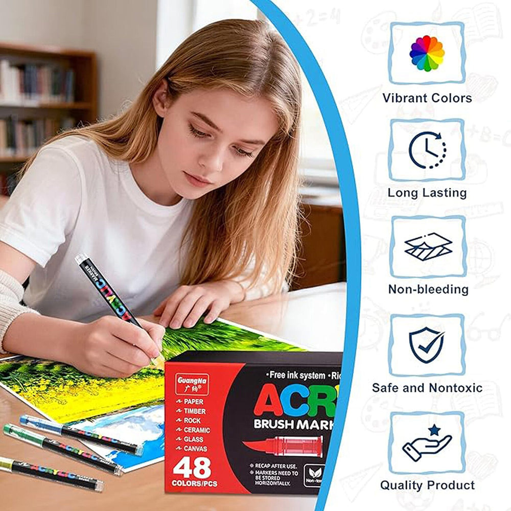 Pack of 48 Acrylic Colour Set
