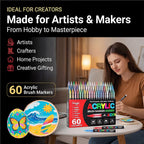 Pack of 60 Acrylic Colour Set