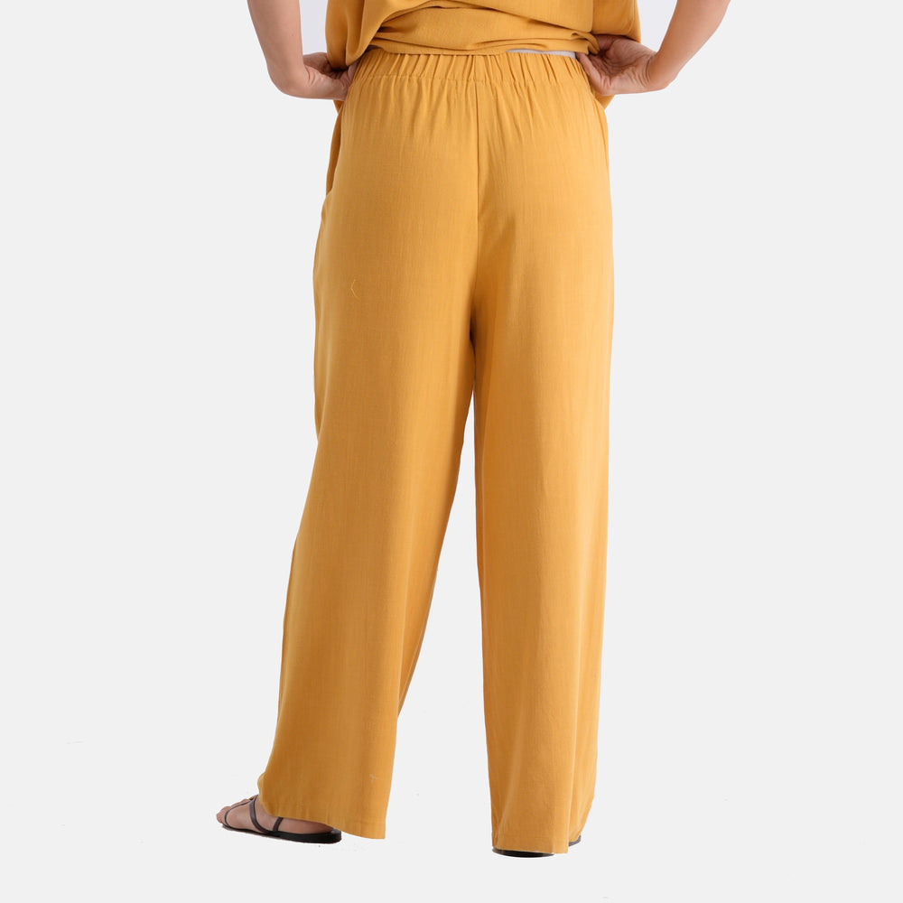 & Maisi Solid Jean and Pant/Trouser (Size - XL) - Yellow & Navy Blue_8503154_1