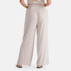 & Maisi Viscose Wide-Leg Trousers (Size L, 16-18) - Butter Cream_8503295_2