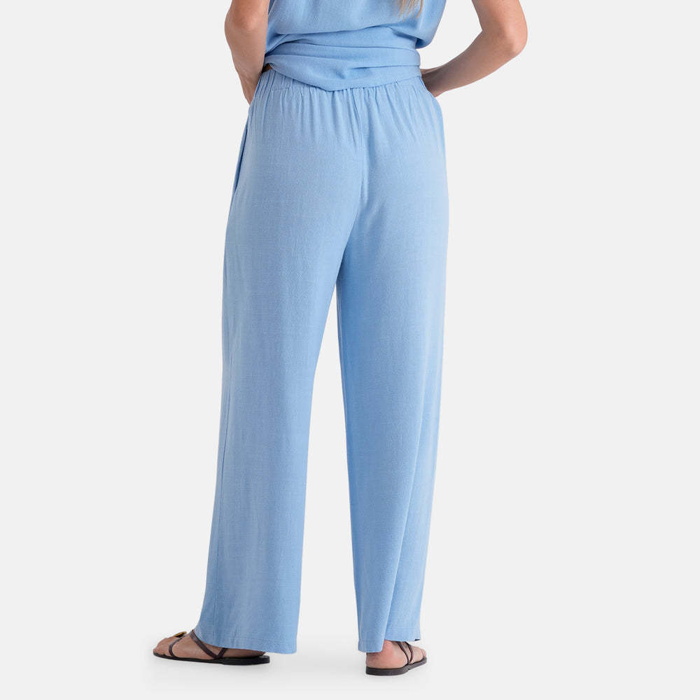 & Maisi Viscose Wide-Leg Trousers (Size L, 16-18) - Light Blue_8503299_2
