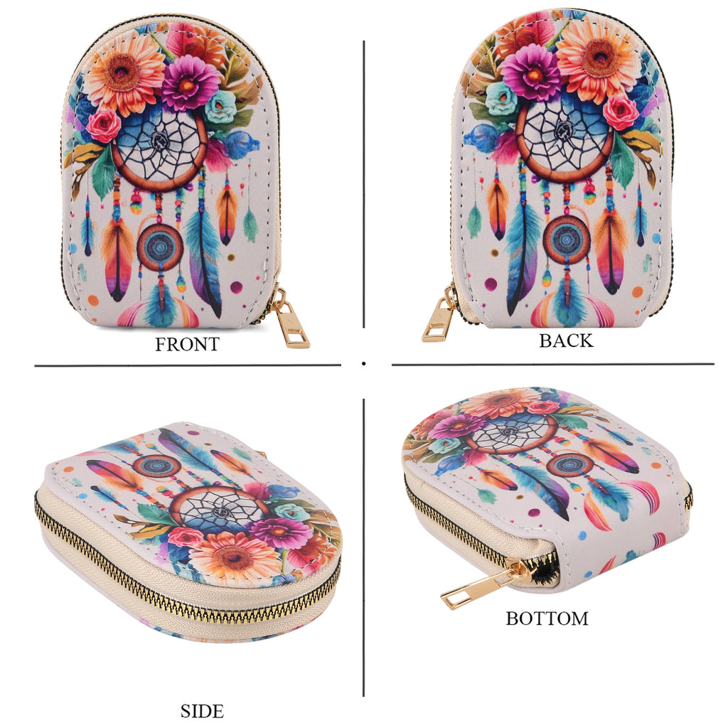Multicolour Feather & Dreamcatcher Print RFID Card Wallet_8508209_4
