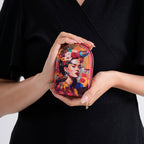 Artistic Lady Portrait with Flowers & Birds Print RFID Card Wallet - Multi Colour_8508224_3