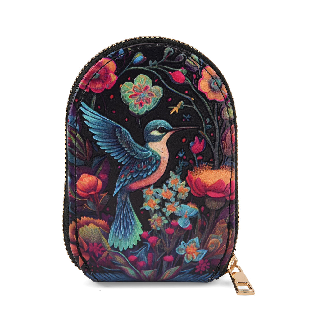 Bird and Flower Print RFID Card Wallet - Multi Colour_8508231