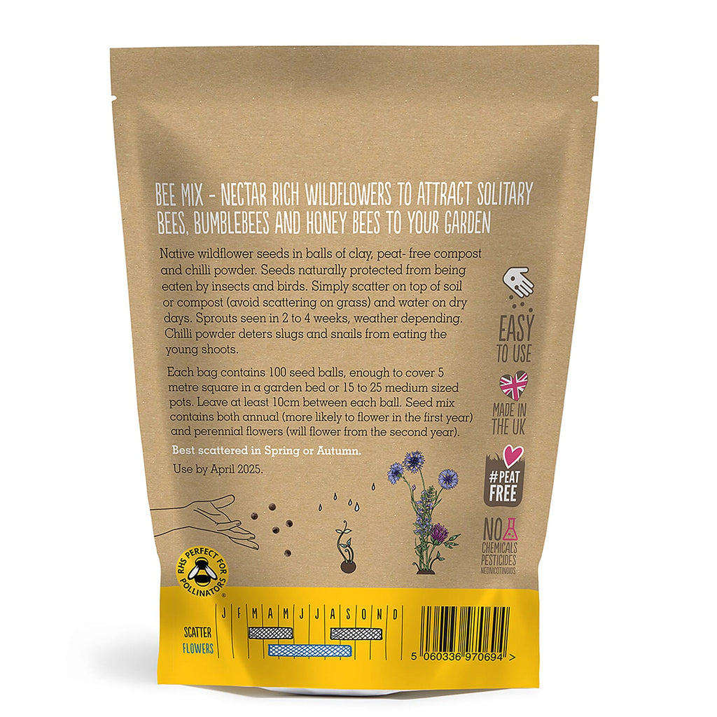 Seedball Bee Mix 100-Ball Wildflower Grab Bag - Yellow