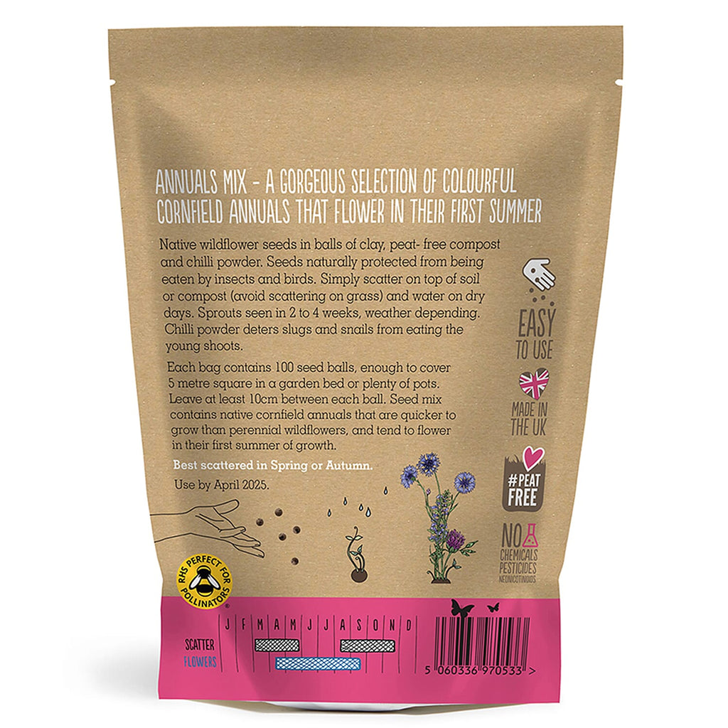 Seedball Annuals Mix 100-Ball Wildflower Grab Bag - Pink