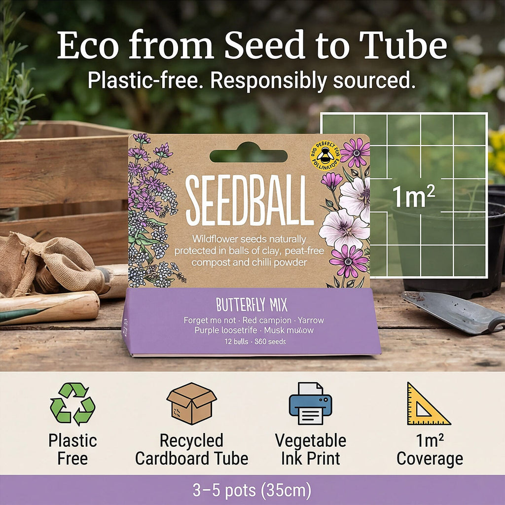 Seedball Bee Mix 12-Ball Wildflower Hanging Pack - Purple