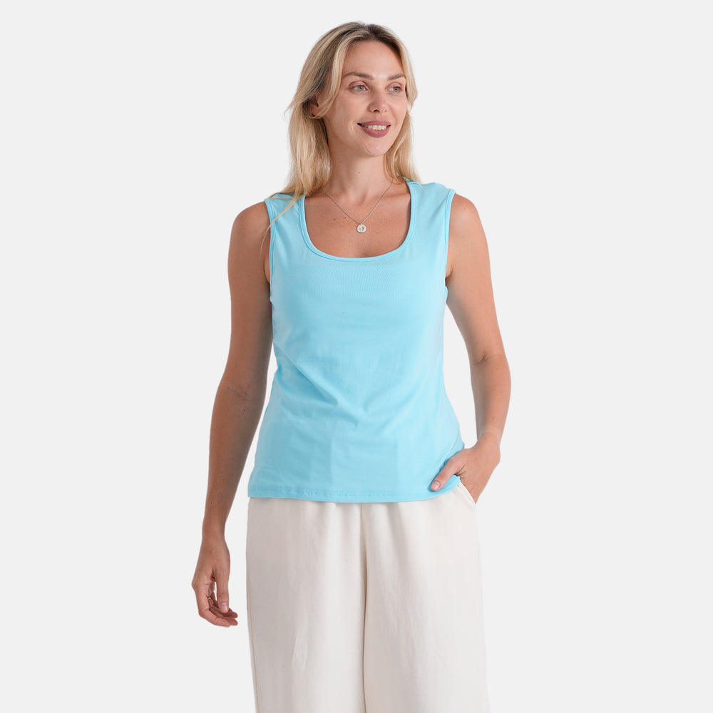 & Maisi Solid Blouse (Size - Small) - Sky Blue_8509214