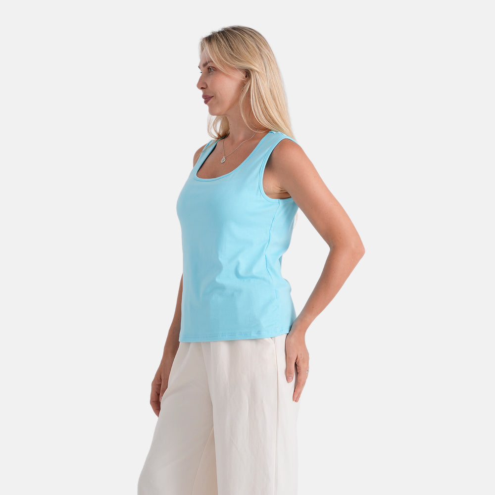 & Maisi Solid Blouse (Size - Small) - Sky Blue_8509214_3