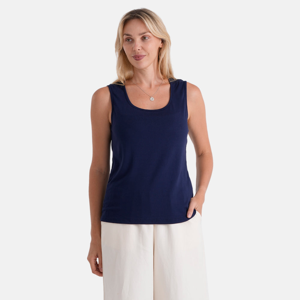 & Maisi Solid Blouse (Size - Small) - Navy Blue_8509222