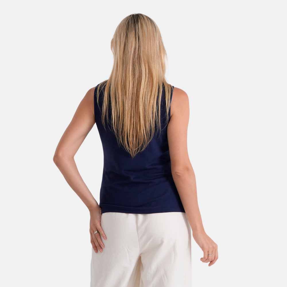 & Maisi Solid Blouse (Size - Small) - Navy Blue_8509222_2